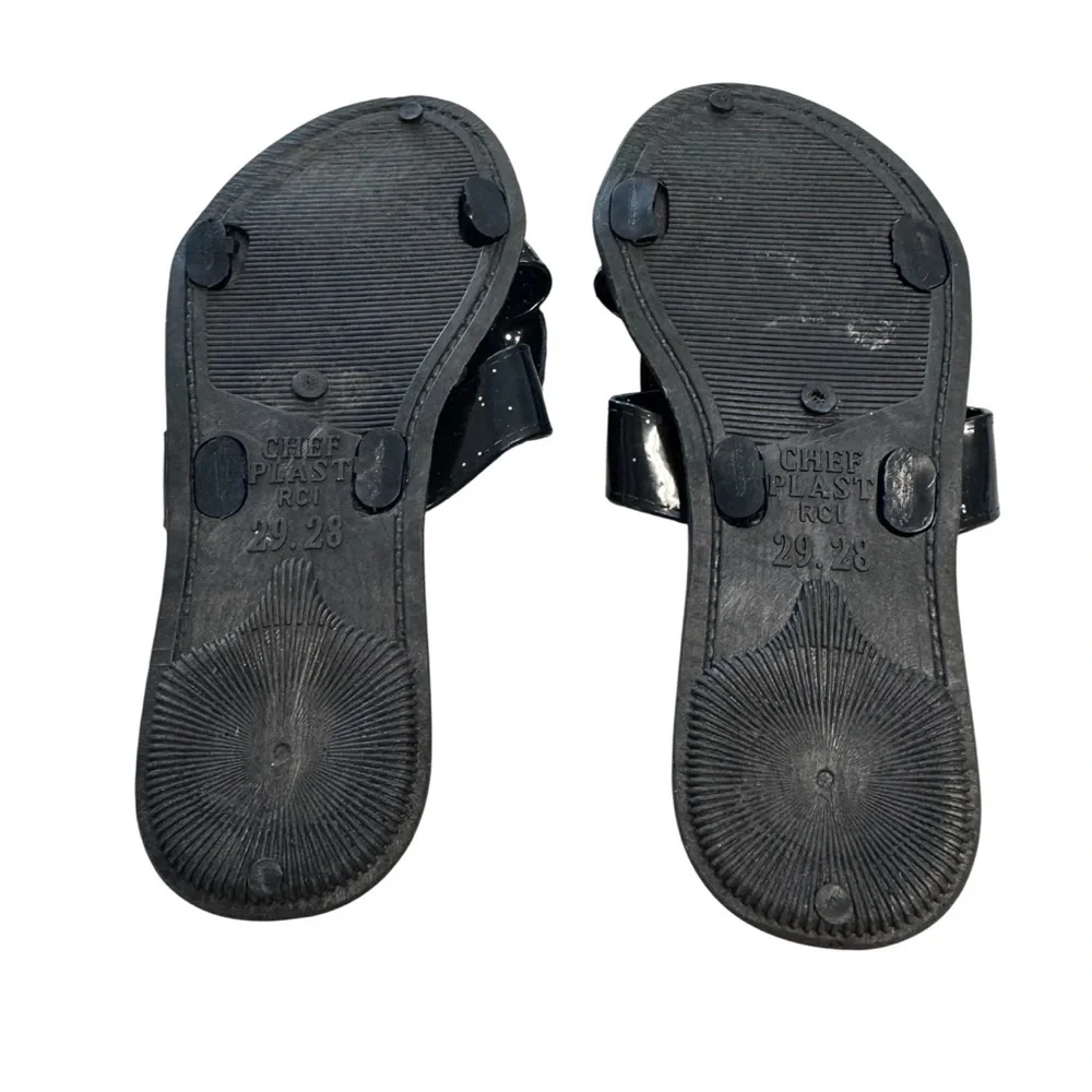 Soleil  New Mode Black Glitter Bow Sandals Size 30 US 12.5